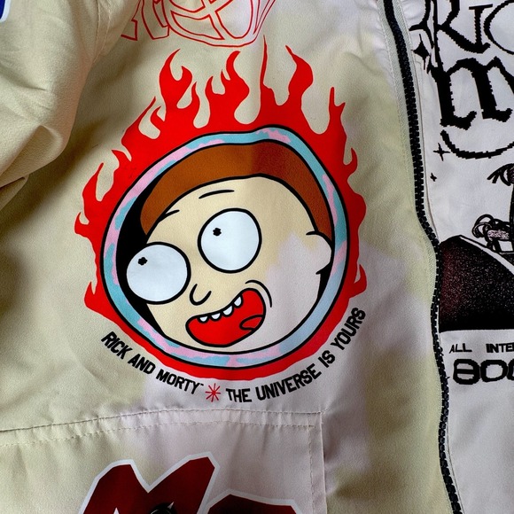 Rick And Morty Members Only Jacket - M Rare Adult Swim Lightweight Full Zip EUC - Picture 5 of 16